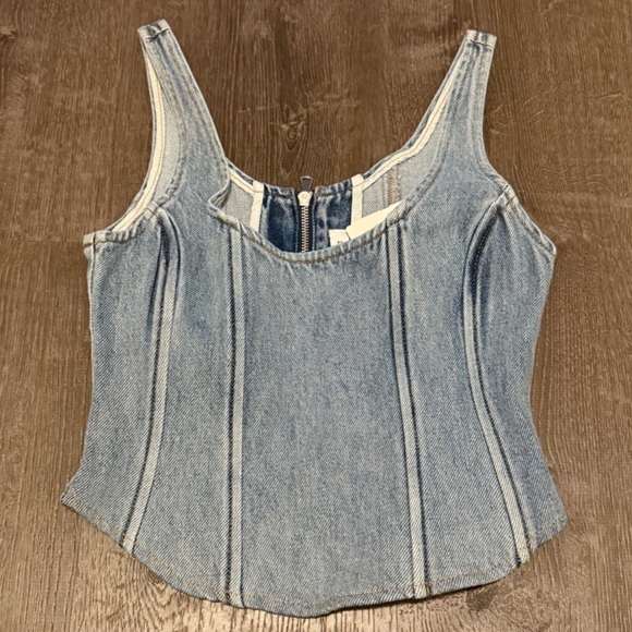 WeWoreWhat Denim Corset Top - Picture 3 of 4